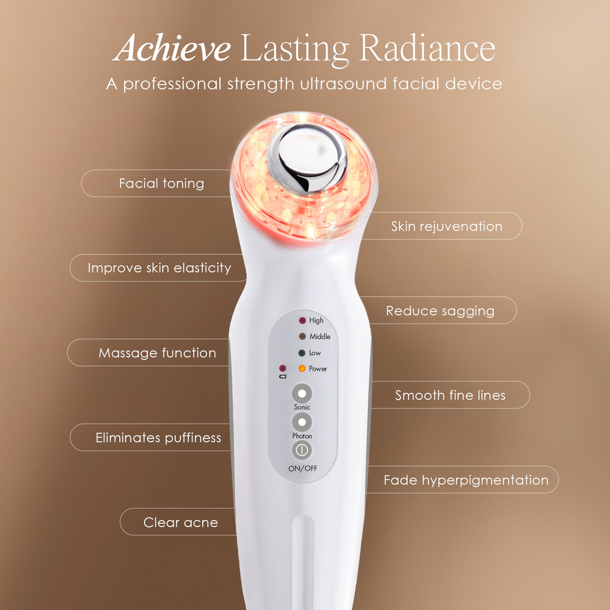 SkinSonic | LED Ultrasonic Wand